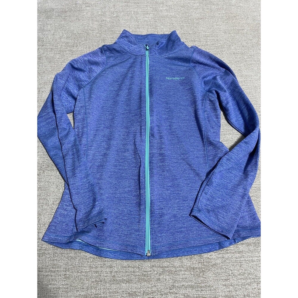 New Balance Zip Up Jacket Womans Large Lightning Dry Blue Lightweight Athletic
